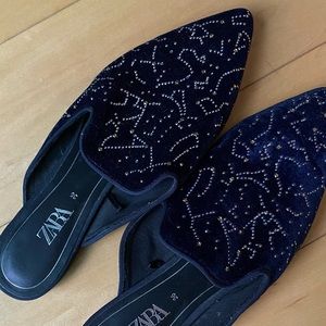 Zara Velvet Mules